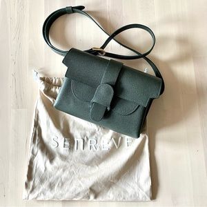 Senreve Aria belt bag in pebbled forest green